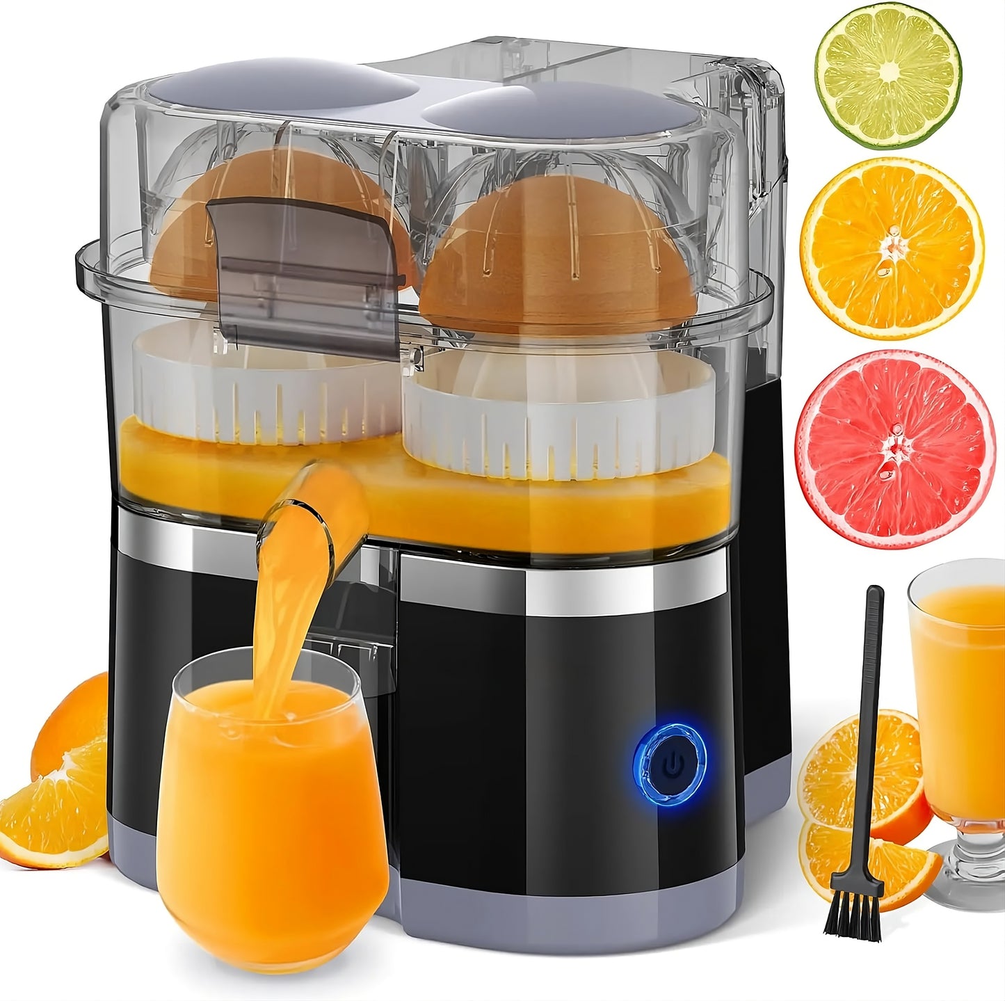 Electric Citrus Juicer with Dual Heads