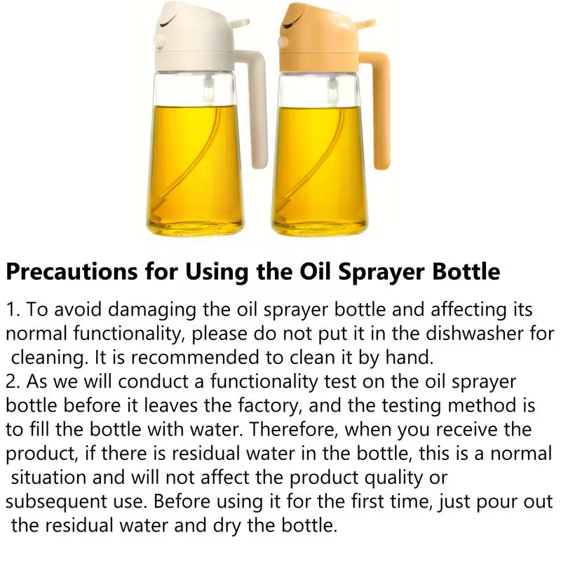 2-in-1 Oil Sprayer & Dispenser Bottle | Glass Cooking Oil Spray Bottle for Healthy Kitchen | Oil Pour & Sprayer Bottle