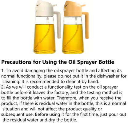 2-in-1 Oil Sprayer & Dispenser Bottle | Glass Cooking Oil Spray Bottle for Healthy Kitchen | Oil Pour & Sprayer Bottle