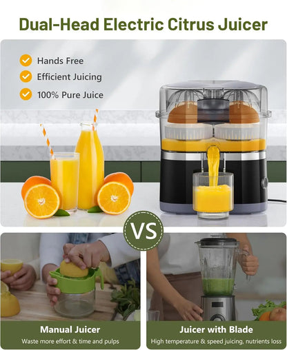 Electric Citrus Juicer with Dual Heads