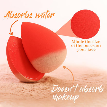 2 Pieces Water Drop Makeup Sponge Blender