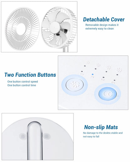 USB Fan / Powerful Rechargeable Adjustable AC DC Table Wall Fan / Mini Handheld Portable USB Fan