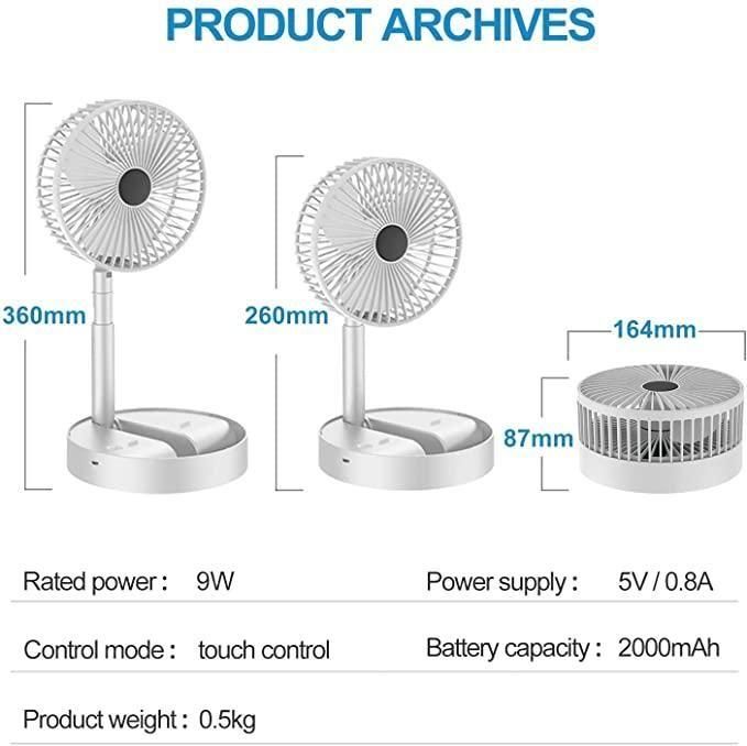 USB Fan / Powerful Rechargeable Adjustable AC DC Table Wall Fan / Mini Handheld Portable USB Fan