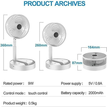 USB Fan / Powerful Rechargeable Adjustable AC DC Table Wall Fan / Mini Handheld Portable USB Fan