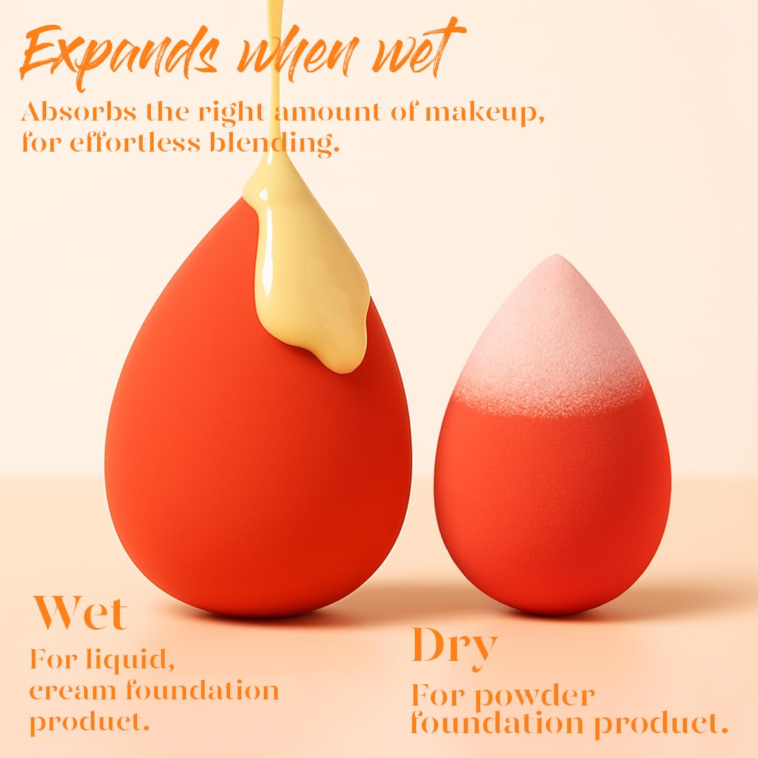 2 Pieces Water Drop Makeup Sponge Blender