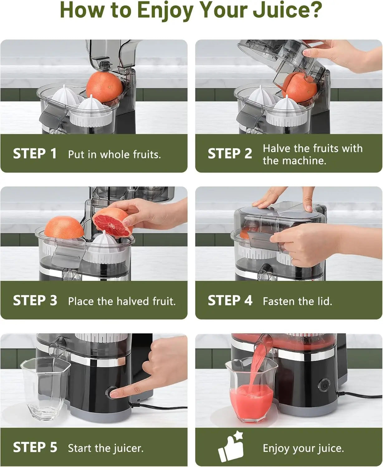 Electric Citrus Juicer with Dual Heads