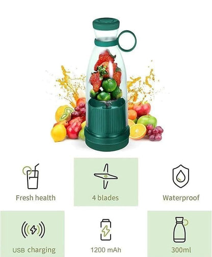 Mini Portable USB Juicer Bottle | Electric Blender for Juices, Smoothie, Protein Shakes | Perfect for Travel Gym Office | Self Mixing Grinder