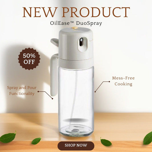 2-in-1 Oil Sprayer & Dispenser Bottle | Glass Cooking Oil Spray Bottle for Healthy Kitchen | Oil Pour & Sprayer Bottle