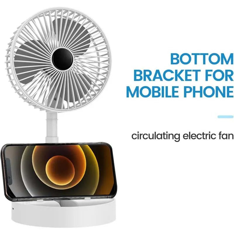 USB Fan / Powerful Rechargeable Adjustable AC DC Table Wall Fan / Mini Handheld Portable USB Fan